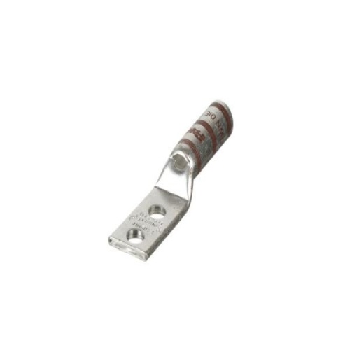 Panduit LCCX2-14A-E Pan-Lug™ Compression Lug, Flex, Tin Plt Copper, Strt, Two 1/4" Stud, PK20