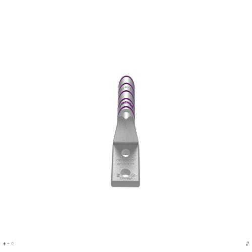 Panduit LCCX4/0-38D-X Pan-Lug™ Compression Lug, 4/0, Long Flex, Tin Plt Copper, Two 3/8" Stud