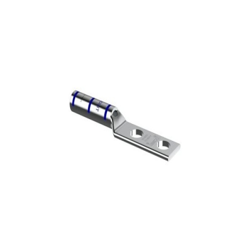 Panduit LCCX6-14A-L Pan-Lug™ Compression Lug, 6, Tin Plt Copper, Strt, Two 1/4" Stud, PK50