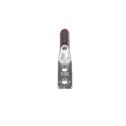Panduit LCD2-14A-Q Pan-Lug™ Compression Lug, 2, Tin Plt Copper, Strt, Two 1/4" Stud, PK25