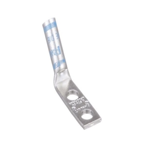 Panduit LCD6-14AH-L Pan-Lug™ Compression Lug, Tin Plt Copper, 45°, Two 1/4" Stud, PK50