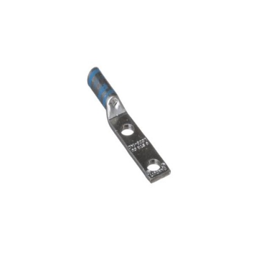 Panduit LCD6-14D-L Pan-Lug™ Compression Lug, 6, Tin Plt Copper, Strt, Two 1/4" Stud, PK50
