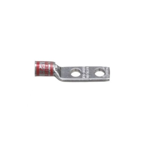 Panduit LCD8-14A-L Pan-Lug™ Compression Lug, Tin Plt Copper, Strt, Two 1/4" Stud, PK50