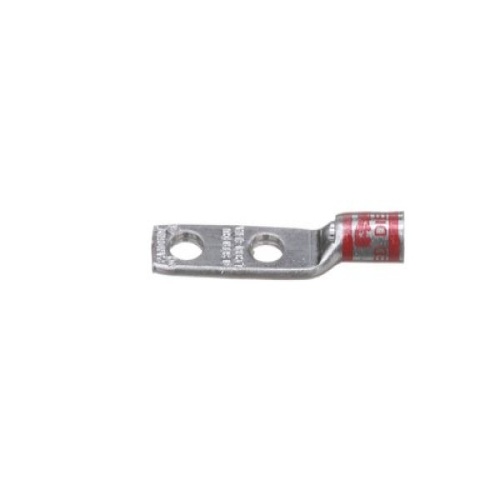 Panduit LCD8-14A-L Pan-Lug™ Compression Lug, Tin Plt Copper, Strt, Two 1/4" Stud, PK50