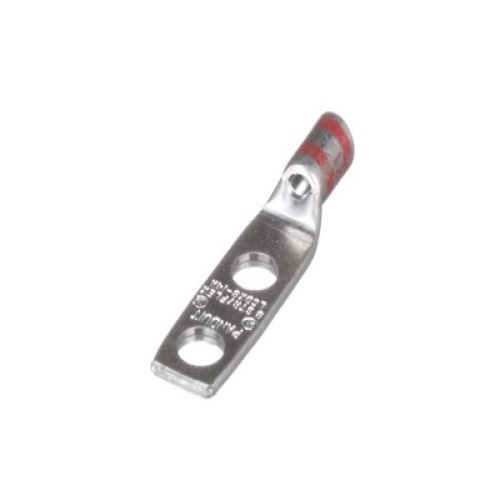 Panduit LCDX8-14A-L Pan-Lug™ Compression Lug, Flex, Tin Plt Copper, Strt, Two 1/4" Stud, PK50