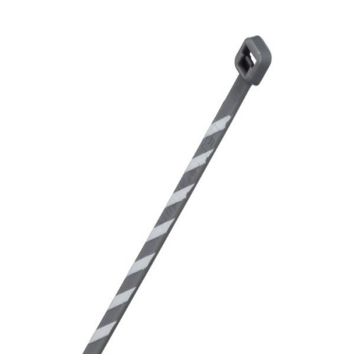 Panduit PLT1M-L8-10 Premium Cable Tie - 4", Slate/White Stripe 