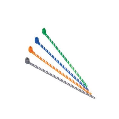 Panduit PLT1M-L8-4 Pan-Ty® Cable Tie - 4", Slate/Yellow Stripe 