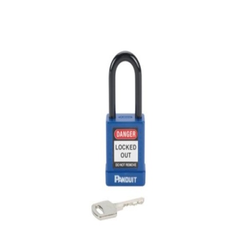 Panduit PSL-8BU Short Shackle Padlock, Blue, 1.58", PK1