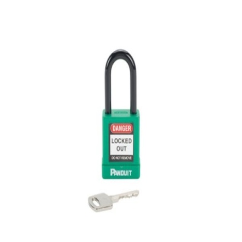 Panduit PSL-8GR Short Shackle Padlock, Green, 1.58", PK1