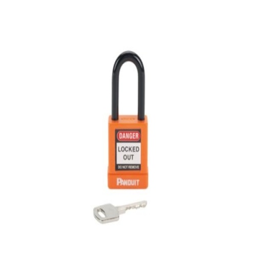 Panduit PSL-8OR Short Shackle Padlock, Orange, 1.58", PK1