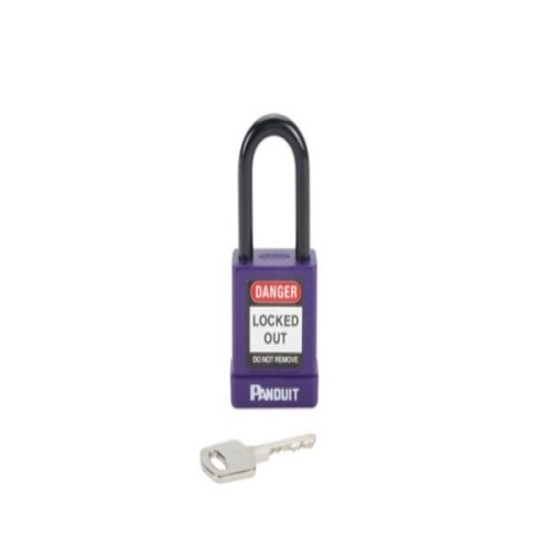 Panduit PSL-8PU Short Shackle Padlock, Purple, 1.58", PK1