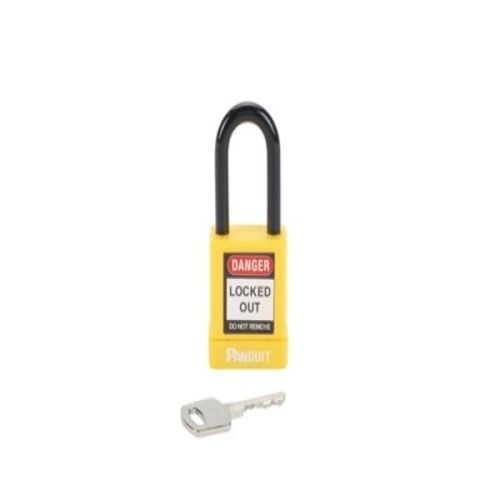 Panduit PSL-8YL Short Shackle Padlock, Yellow, 1.58", PK1