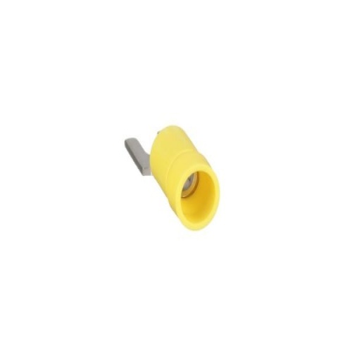 Panduit PV10-6F-L Pan-Term® Fork Terminal, Yellow, Vinyl, 10-14 AWG, #6 Stud, PK50