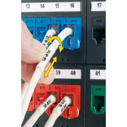 Panduit Turn-Tell® R100X150V1T Turn-Tell, Vinyl, White, 2500 Lbls, TT, 1.5"x1", 0.5"