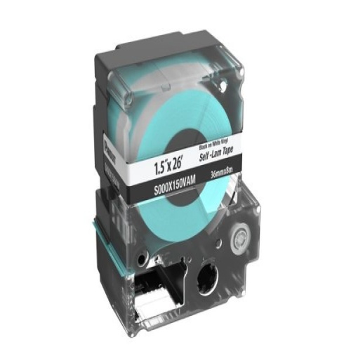 Panduit PXE™ S000X150VAM MP Printer Cont. Self-Lam Cassette, Vinyl, Black, 1.5"W