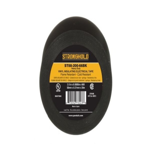 Panduit ST88-200-66BK StrongHold™ ST88-200-66BK Electrical Tape, Black, PVC, Heavy Duty, 2", 0.0085"
