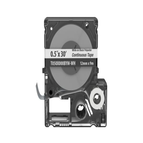 Panduit MP Cassette,Poly Cont Tape, .5" W x 30' L,WH on BK