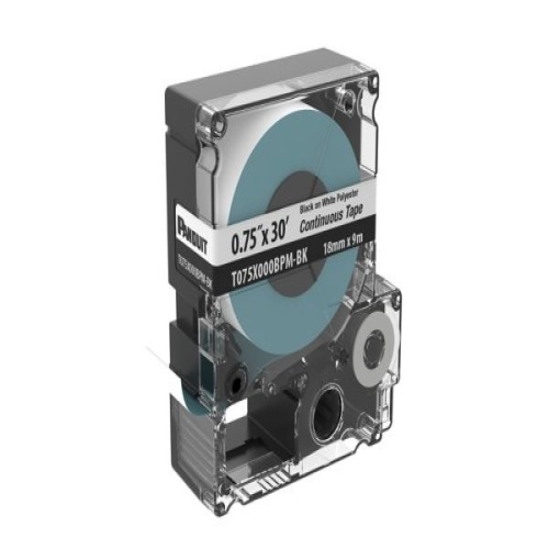 Panduit PXE Cassette, Continuous Tape, Polyester, .75" W x 30' L, BL/WH
