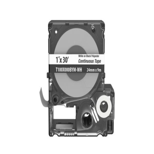 Panduit MP Cassette,Poly Cont Tape, 1" W x 30' L, WH on BK