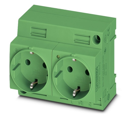 Phoenix Contact 0804037 Double socket EO-CF/UT/LED/DUO/GN