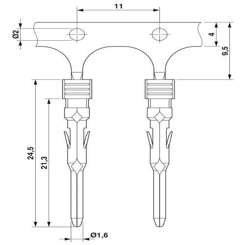 Phoenix Contact 1004382 Crimp contact CK1,6-BR-2,50ST OIC AG