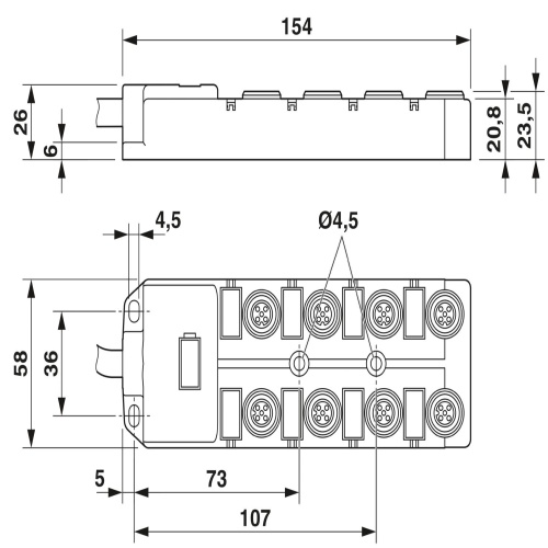 Phoenix Contact 1155995 Distributor box SACB-8/16-10,0PUR P12 SH