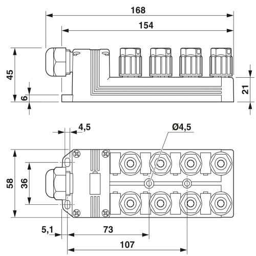 Phoenix Contact 1175449 Distributor box SACB-8/16-L-PT QO