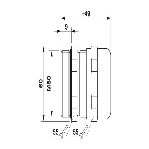 Phoenix Contact 1411193 Cable gland G-INSEC-M50-L68N-NCRS-S