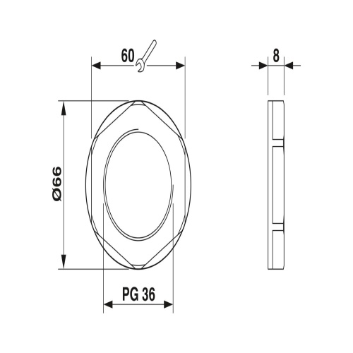 Phoenix Contact 1411228 Counter nut A-INL-PG36-P-GY