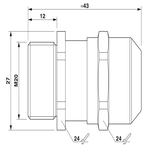 Phoenix Contact 1415125 Cable gland G-ESIS-M20-S68N-NEPDS-S