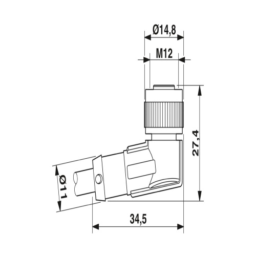 Phoenix Contact 1415700 Sensor/actuator cable SAC-5P-M12MS/0,6-PVC/M12FR