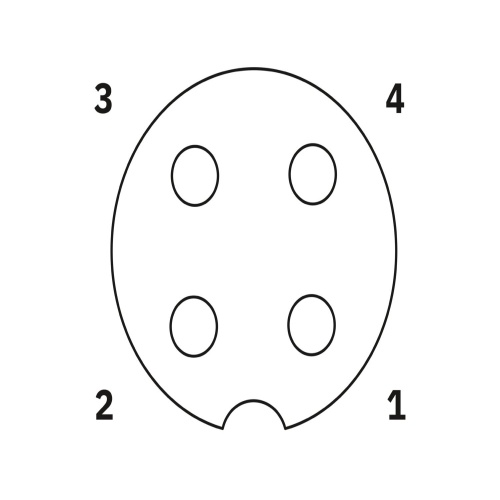 Phoenix Contact 1420003 Device connector front mounting SACC-SQ-M12FS-4CON-25F/0,5