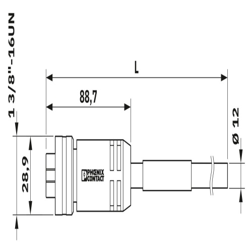 Phoenix Contact 1423180 Power cable PDC-3P- 1,0-U80/138FS