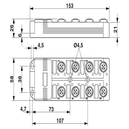 Phoenix Contact 1457364 Distributor box SACB-8/16- 5,0PUR OD