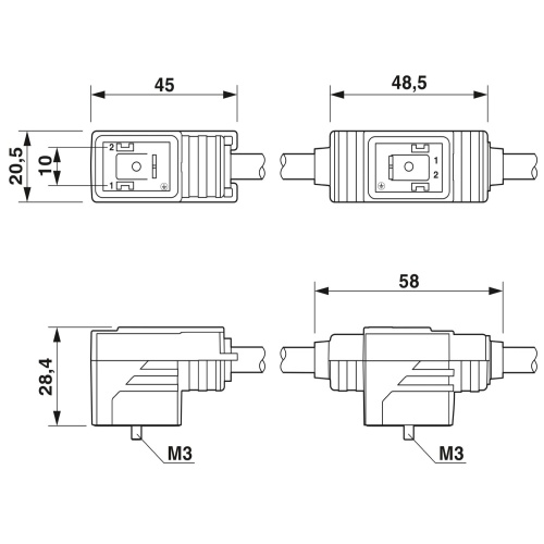 Phoenix Contact 1458279 Double valve connector cable SAC-10,0/0,2-116/2XB-1L-Z