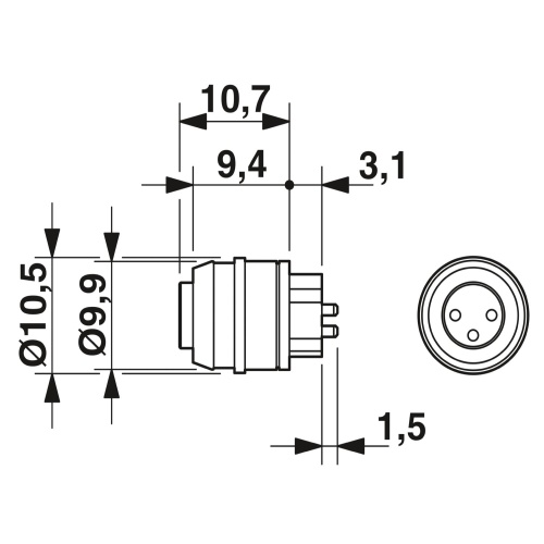 Phoenix Contact 1528293 Device connector rear mounting SACC-CI-M 8FS-3CON