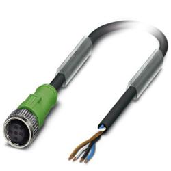 SAC-4P- 1,5-PUR/M12FS Phoenix Contact 1668108 PUR,Gray,Black,Halogen-Free 1.5 m Free Cable End Socket Straight M12 4-position Sensor/actuator cable