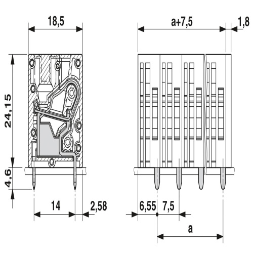 Phoenix Contact 1719383 PCB terminal block SPT 5/ 9-V-7,5-ZB