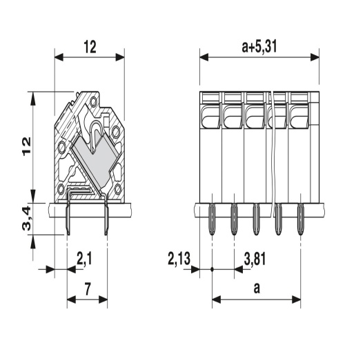 Phoenix Contact 1751558 PCB terminal block SPTA 1,5/12-3,81