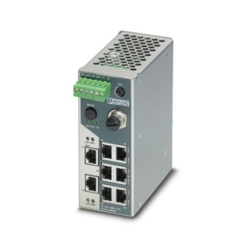 Phoenix Contact FL NAT SMN 8TX-M - Industrial Ethernet Switch, 8 (RJ45 ports), 18 VDC-32 VDC, 10/100 Mbps - 2702443