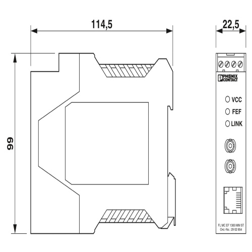 Phoenix Contact 2902854 FO converters FL MC EF 1300 MM ST
