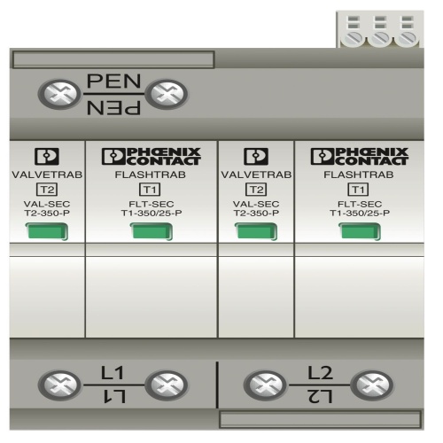 Phoenix Contact 2905467 Type 1+2 special combined lightning current and surge arrester FLT-SEC-T1+T2-2C-350/25-FM