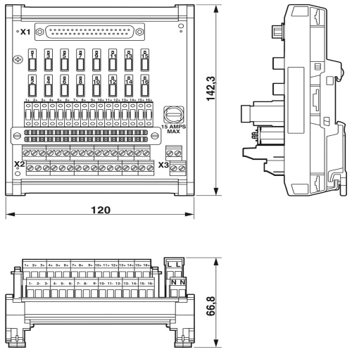 Phoenix Contact 2905866 Termination board UM-D37M/DS/FU/DI120V/C300/R IM