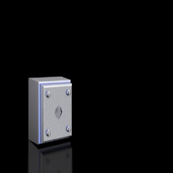 Rittal 1681600 Push Button Enclosure - 304 Stainless Steel, NEMA 1/3/3X/4/4X/12/13, 3.94"  x 3.94"  x 3.54" (WxHxD)