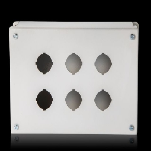Rittal 8017651 Push Button Enclosure - Carbon steel, NEMA 12, 6.22" x 9.49" x 2.99" (WxHxD)