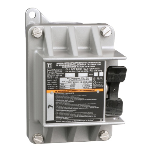 Schneider Electric 2510KR2 NEMA Manual Starter - 30 Amp, Three Pole
