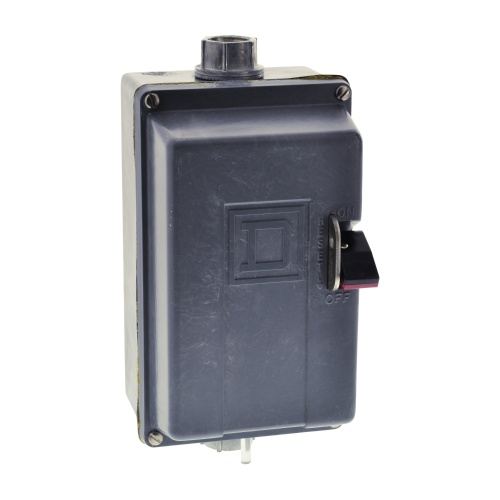 Schneider Electric 2510MCW1 Manual Starter, integral horsepower, NEMA M1, 600 VAC, 2 pole, 3 HP at 230 VAC, single Phase, no indicator, NEMA 4/4X