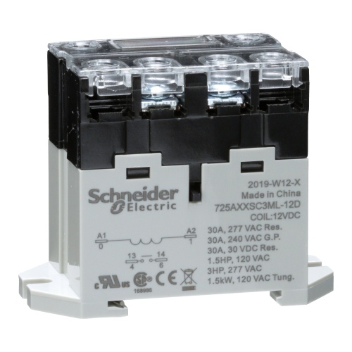 Schneider Electric 725AXXSC3ML-12D Power Relay - 30 Amp