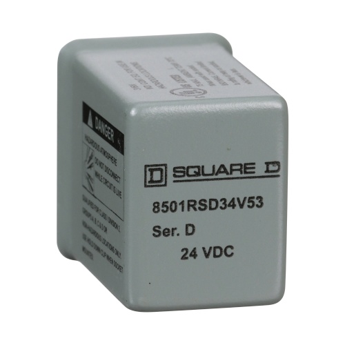 Schneider Electric 8501RSD34V53 R type plug in relay 5 Amp Four Pole 24 VDC coil No Indicator