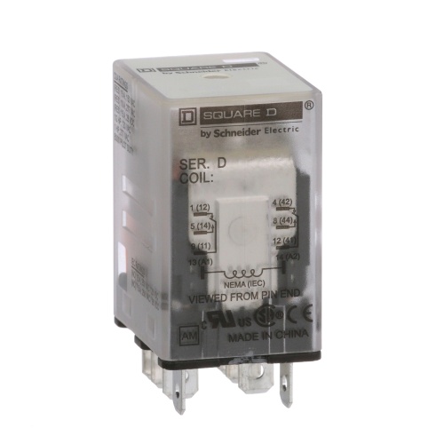 Schneider Electric 8501RSD42V53 R type plug in relay 10 Amp Double Pole 24 VDC coil No Indicator